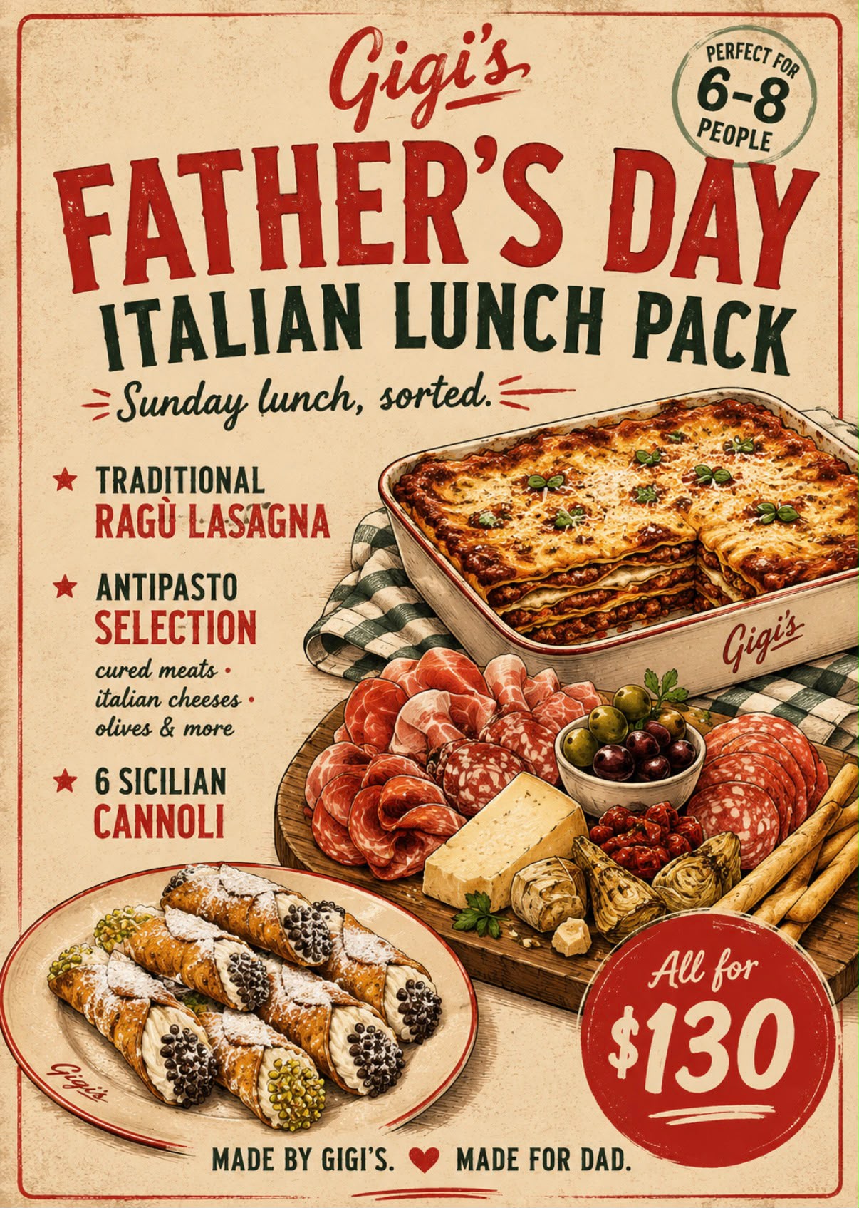 Father's Day Italian Lunch Pack (Serves 6 to 8)